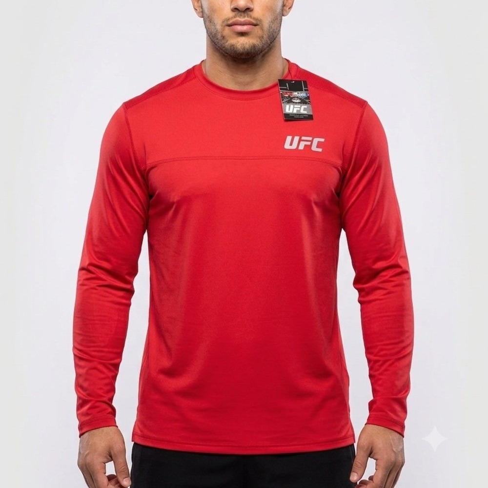 UFC Mens XL‎ Red Long Sleeve Performance Training Shirt Reflective NWTs
